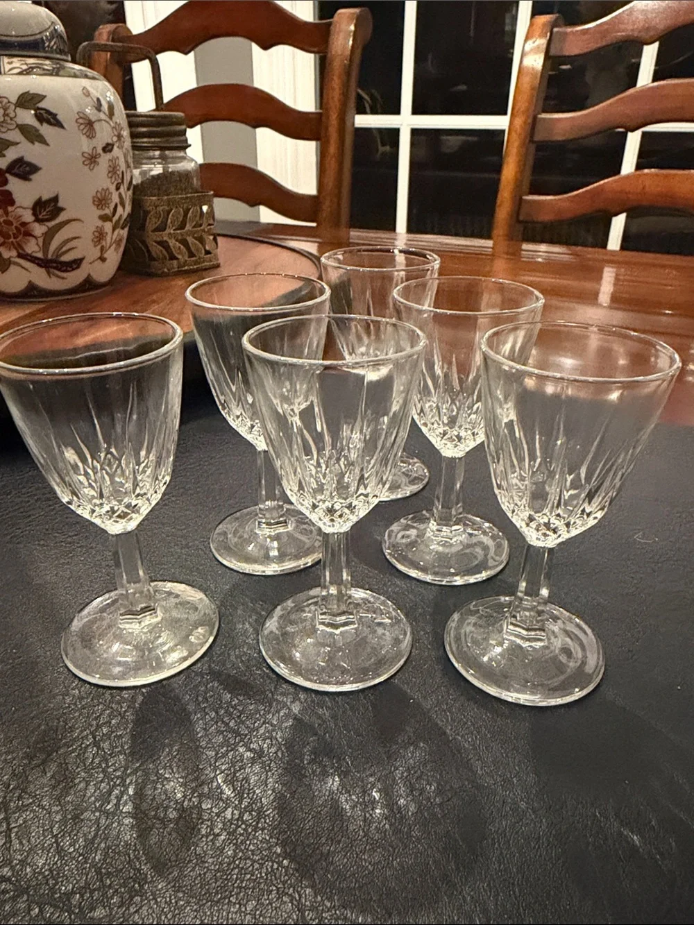 Crystal-Effect Clear Glass Dessert Wine Tasting Glasses - Set of 6